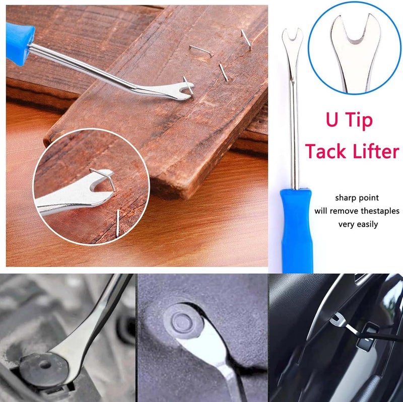 Tayfeim 4pcs Upholstery Staple Remover Tool,Nail Remover Tool With Nail Puller Pliers Tack Puller, Staple Remover,Staple Puller Remove Nails From Furniture Floor Wall Wooden Case Picture (4) - Image 5